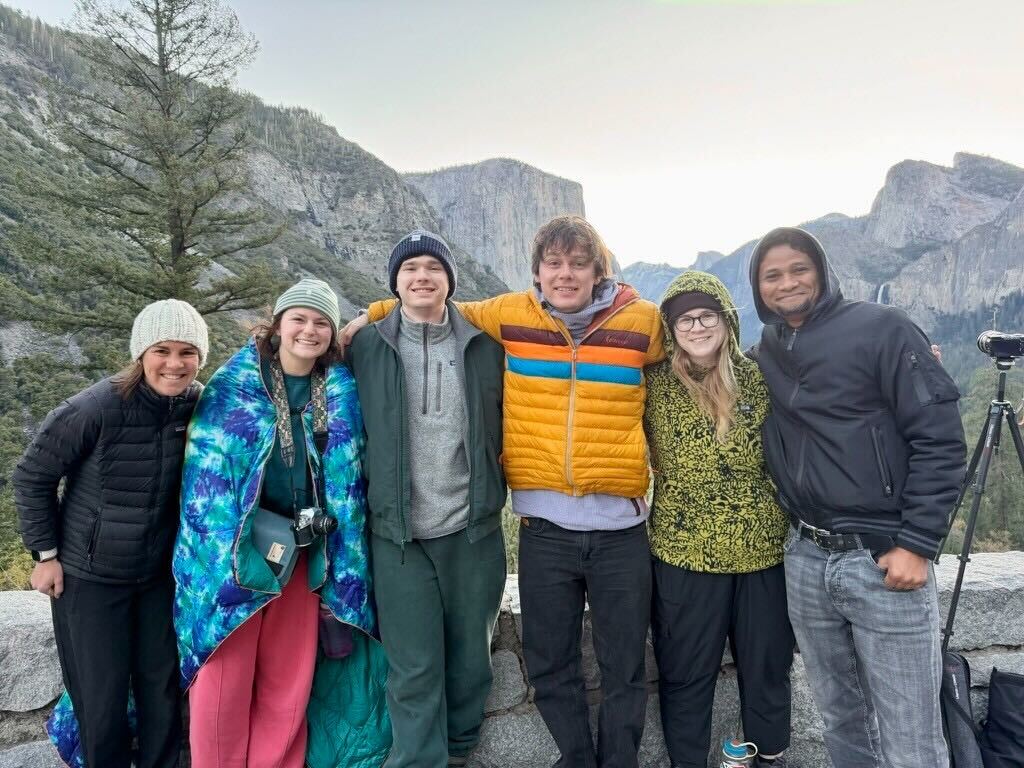 Brook Lab members at the Yosemite Valley tunnel view overlook.